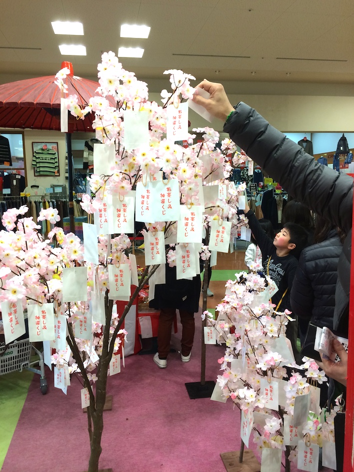 お花見抽選会の実施風景 その3